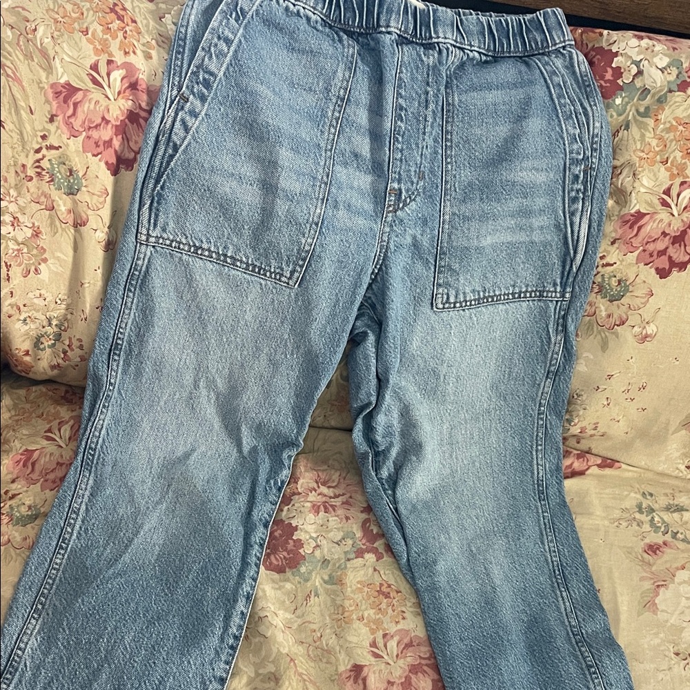 Madewell Light Blue Boyfriend Jeans elastic waist